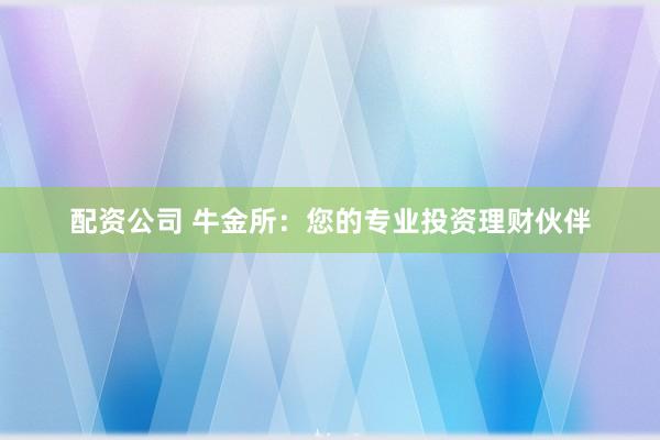 配资公司 牛金所：您的专业投资理财伙伴