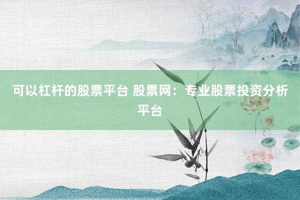 可以杠杆的股票平台 股票网：专业股票投资分析平台