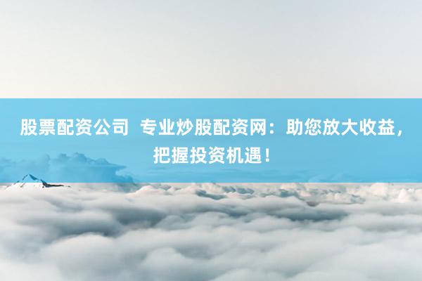 股票配资公司 专业炒股配资网:助您放大收益,把握投资机遇!