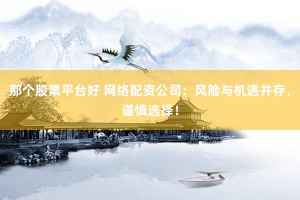 那个股票平台好 网络配资公司：风险与机遇并存，谨慎选择！