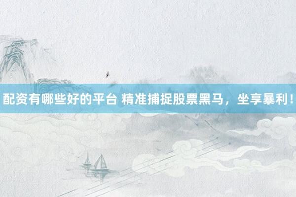 配资有哪些好的平台 精准捕捉股票黑马，坐享暴利！