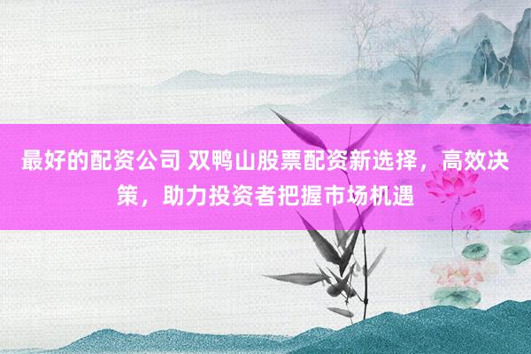 最好的配资公司 双鸭山股票配资新选择，高效决策，助力投资者把握市场机遇