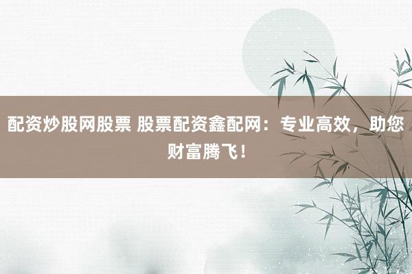 配资炒股网股票 股票配资鑫配网：专业高效，助您财富腾飞！
